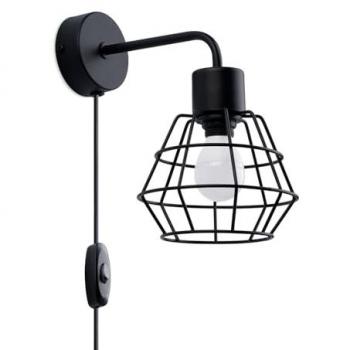SOLLUX SUBA Aplique negro - Lámpara con 1 fuente de luz E27 - Bombillas no incluidas - Lámpara de salón minimalista - Lámpara para dormitorio - 15x23x23cm