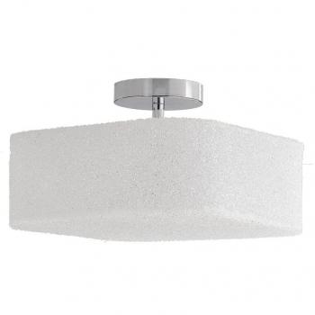 Plafón Dea 2 bombillas Estructura metálica, Difusor acrílico blanco, Semi Empotrado Cilíndrico Blanco 32x32x25cm