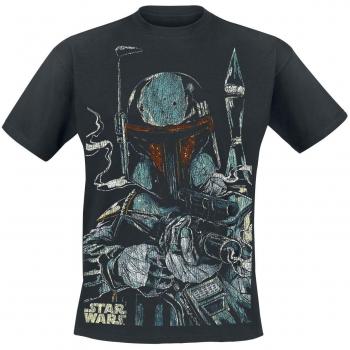 Star Wars Boba Fett Hombre Camiseta Negro 3XL 100% algodón Vintage Regular