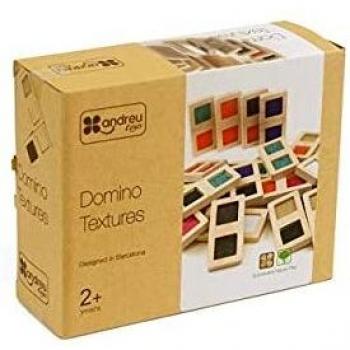 Andreu Toys Dominó Sensorial de Texturas en Madera, 28 Piezas - Juego Didáctico