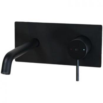 Grifo mezclador de lavabo empotrado negro mate Essebagno Envol