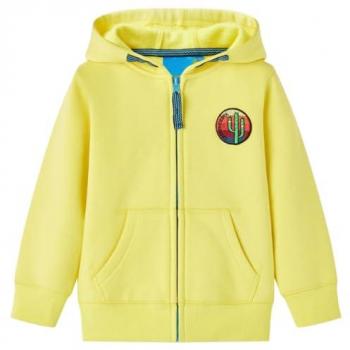 Sudadera para Niños con Capucha y Cremallera Amarillo Claro 116