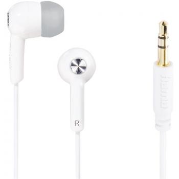 Auriculares Hama Gloss Alámbricos Intrauditivos para Música en Color Gris y Blanco