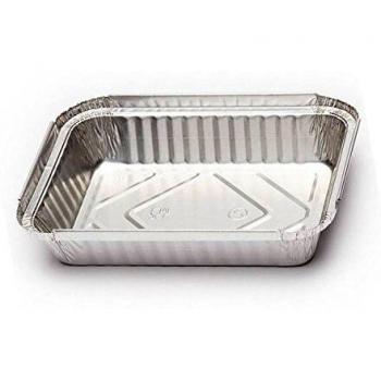 Envases de aluminio rectangular canto alto 590cc, caja 1000 unidades