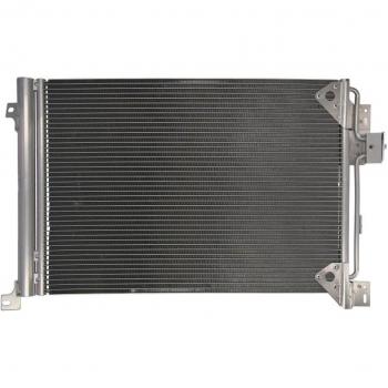 Condensador de aire acondicionado THERMOTEC KTT110344 con secador, dimensiones 610 X 439 mm, diámetro de entrada/salida 16 mm, compatible con IVECO Stralis