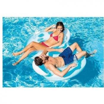 Intex 56800EU Colchoneta Hinchable Doble con Respaldo, PVC, 198 x 117 cm