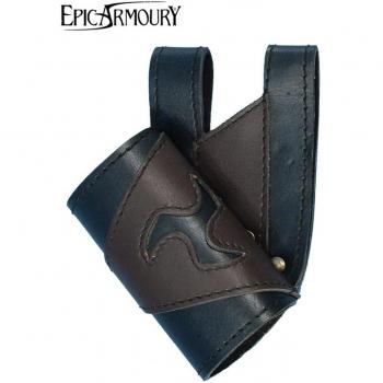 Larp de espada Soporte Haste de piel Medieval Espada Holster Negro o Marrón, marrón