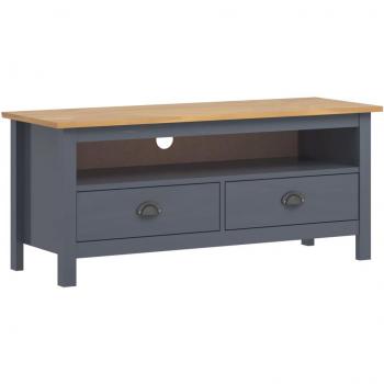 vidaXL TV Cabinet Hill Range Grey Solid Pine Wood 110x40x47 cm