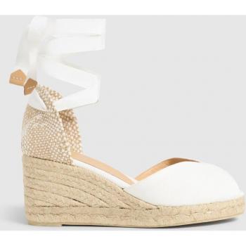 Alpargatas de cuña blancas de algodón orgánico certificado con lazada - Castañer BILLINA/6/001