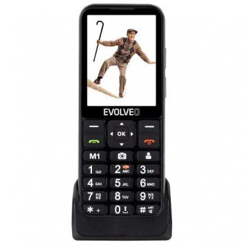 Teléfono Evolveo EasyPhone LT 4G para seniors con soporte de carga y localización GPS SOS (negro)