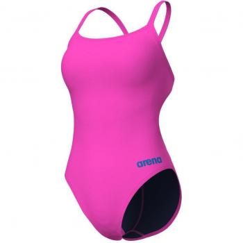 Bañador de una pieza para mujer Arena Team Challenge Sólido Shocking Pink-Azul Río