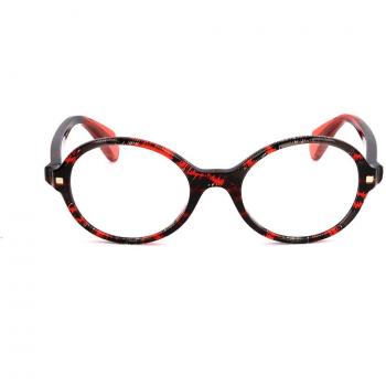 Montura de Gafas para Mujer Alyson Magee AMO 014 BLACK RED STRIPES, Armazones Rojas, Lentes Recetadas, Tamaño 46