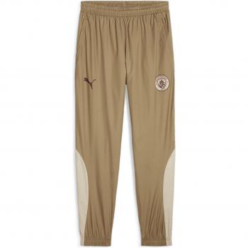 Pantalón de chándal prematch Manchester City 2023/24 - Pantalones de chándal, color azul, material poliéster, diseño oficial del equipo, logotipo bordado del Manchester City FC, ajuste regular,