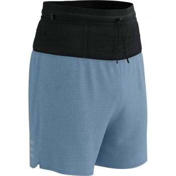 Compressport Trail Racing Overshort Hombre Azul Claro Negro - Pantalón Corto XL