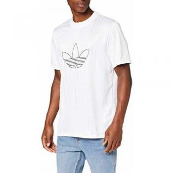 adidas Outline Jersey Camiseta de Manga Corta, Hombre, White, XS