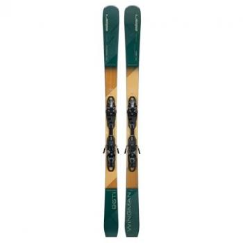 Pack de Esquís Alpinos Elan Wingman 86 Ti con Fijaciones EMX 11.0 - Talla 166, Color Verde Marrón