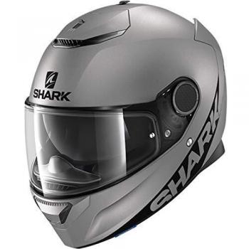 Casco de Moto Shark Spartan Liso - XL (61-62cm), Mate Antracita, Plateado
