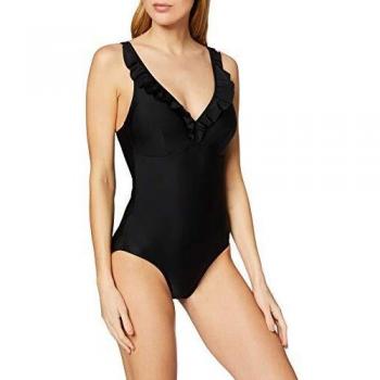 Speedo Ruffle De 1 Pieza Bañador, Mujer, Negro, 4