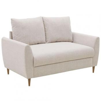 Sofá de 2 Plazas Mave Contemporáneo Beige con Patas de Madera 145 cm