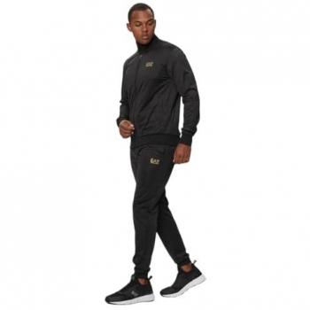 EA7 Emporio Armani Men's Black Full-Zip Tracksuit - Regular Fit, Size M