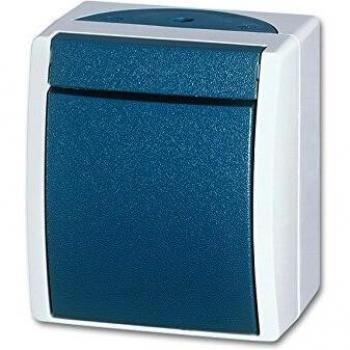 Busch-Jaeger 2601/6 W-53 Wet Room Toggle Switch, 10 A, Surface-Mount, IP44, Ocean Color (Blue/Green)