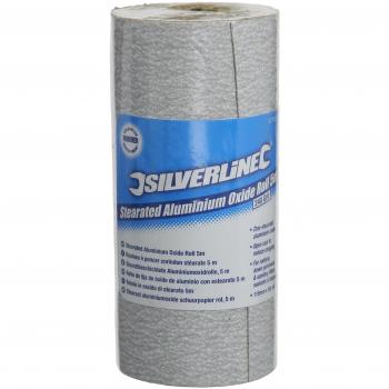 Silverline Tools 571521 - Rollo de lija de óxido de aluminio con estearato 5 m