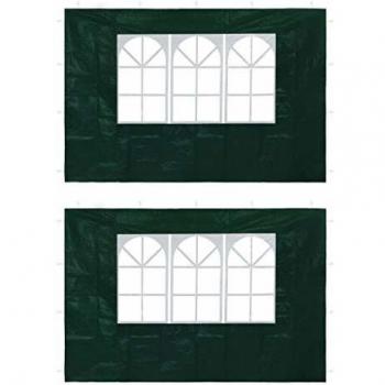 vidaXL 2X Paredes Laterales Carpa Fiesta con Ventana Verde Tienda Marquesina