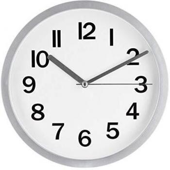 Reloj de Pared de Plástico Atmosphera - Diámetro 22 cm - Color Plata - con Péndulo