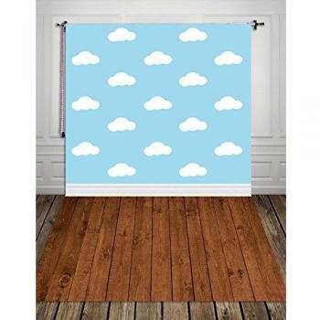 HUA PHOTO® 150*300cm Nubes blancas telones fotografía del bebé recién nacido foto de fondo de vinilo fondos para photo studio , muchacho azul telón xt-3385