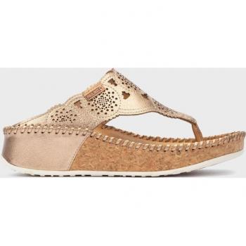 Sandalias de cuña Marina W1C en piel genuina con detalle grabado laser