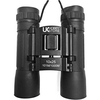 10 x 25 negro plegable prismáticos con funda, de alta calidad Optics, amoured cuerpo de goma. Características de alta potencia aumentos. Especial anti Glare totalmente cuerpo de aleación de revestimiento. Ligero. Ideal para observación de aves, conc
