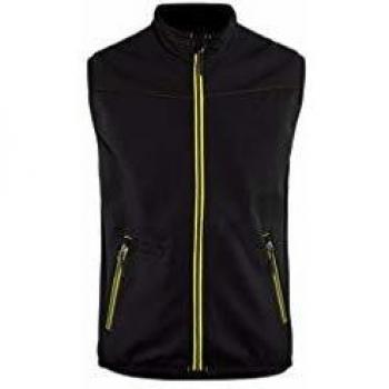 Chaleco de trabajo softshell sin mangas stretch Blaklader Negro/Amarillo fluorescente XXXL