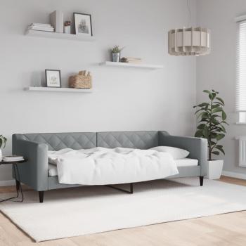 Sofá cama sin colchón en tela gris claro 90x200 cm vidaXL