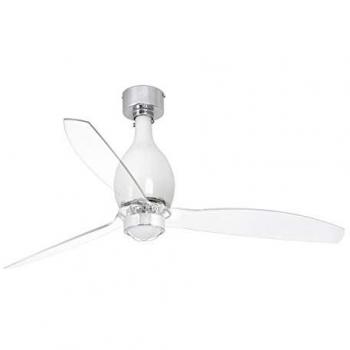 Ventilador de Techo Mini Eterfan LED Blanco Brillante con Luz y Control Remoto, Motor DC 1280mm