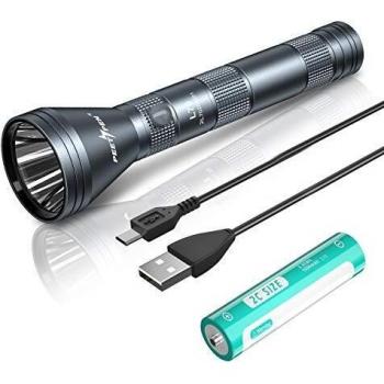 Linterna LED impermeable Recargable USB de 900 m de largo alcance, 4 modos de luz, linterna para el hogar, camping, senderismo, emergencia
