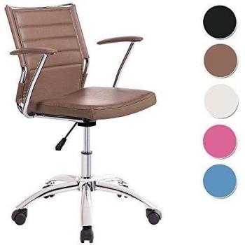 Silla de escritorio para despacho modelo LIFE base ruedas color visón - Sedutahome