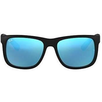 Ray-Ban RB4165F Justin Sunglasses, Color: 622/55, Fit: Asian Fit, Style: Square, Gender: Men, Size: 55mm, Frame Color: Black