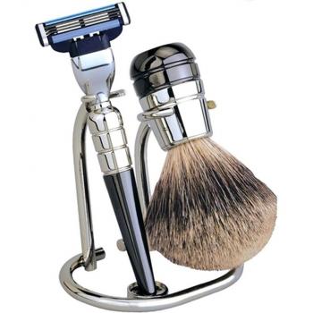 Set de afeitado ERBE de titanio, 3 piezas, unisex, incluye maquinilla Gillette Mach3