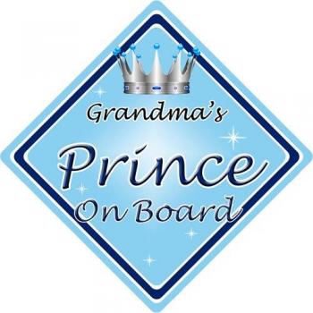 Non Personalised niño/bebé a bordo coche señal ~ abuelas Prince On Board ~ L. Azul
