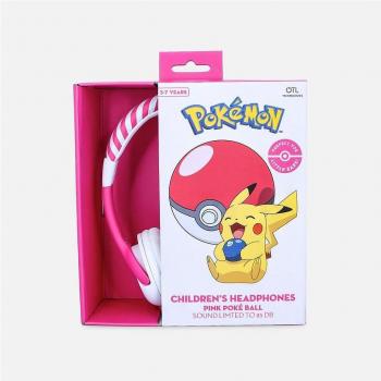 OTL Technologies Auriculares Infantiles Pokémon Pokeball Rosa