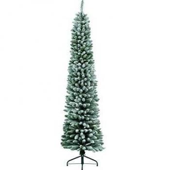 Árbol de Navidad Pino Lápiz Innevado 210 cm, Diámetro 60 cm, Apertura a Paraguas, 12 Años de Garantía