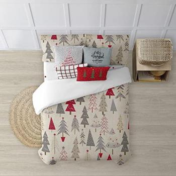 Funda Nórdica Navidad 100% Algodón Laponia 6 con Botones y Medida 260x240 cm