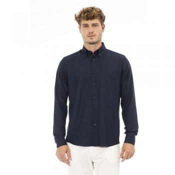 Baldinini Trend Blue Cotton Blend Shirt - XL