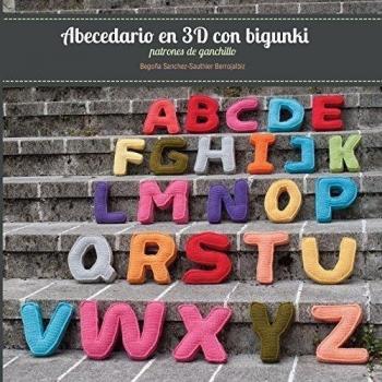 Abecedario en 3D con bigunki. Patrones de ganchillo