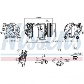 Compresor de aire acondicionado NISSENS 891019 para Mini BMW 64526826879, 64526811432, 64526811430 - FIRST FIT