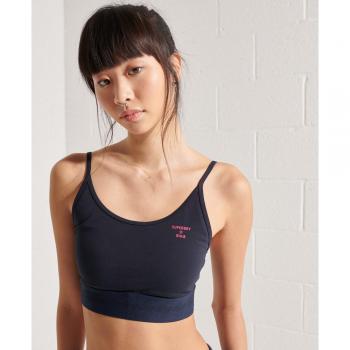 Superdry Essential Strappy Crop Top - Navy Blue - Women's Size 38