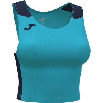 Joma Record II Women's Short Tank Top - Fluorescent Turquoise/Navy