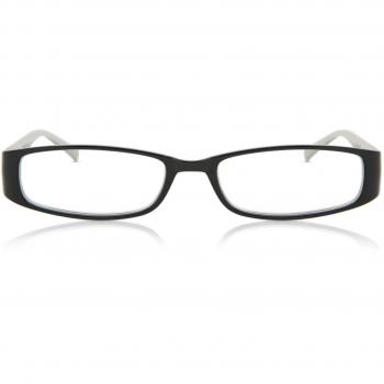 Gafas de lectura rectangulares completas de plástico negro para mujer - SmartBuy Readers
