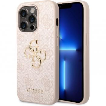 Funda Híbrida Guess 4G Big Metal Logo para iPhone 14 Pro - Rosa
