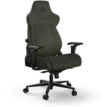 Corsair TC500 Luxe Silla Gaming Verde, Asiento acolchado, diseño ergonómico, soporte lumbar ajustable, reposabrazos 4D, base de metal resistente, tapizado en tela transpirable